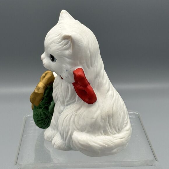 Vtg Homco Christmas 3.5” Kitten Holiday Wreath MCM Grannycore Kitschy 5112 - Picture 4 of 7